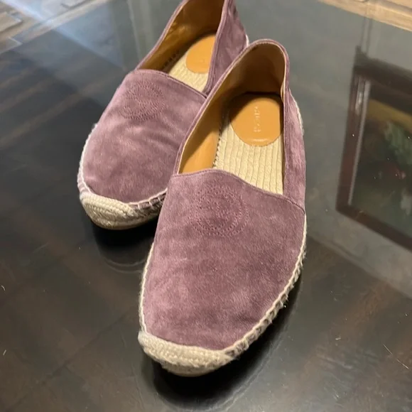 GUCCI Purple Leather Suede Espadrilles Flat Loafers Women’s Size 38.5